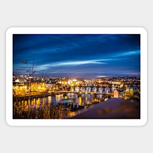 Prague - the golden city in the night Sticker